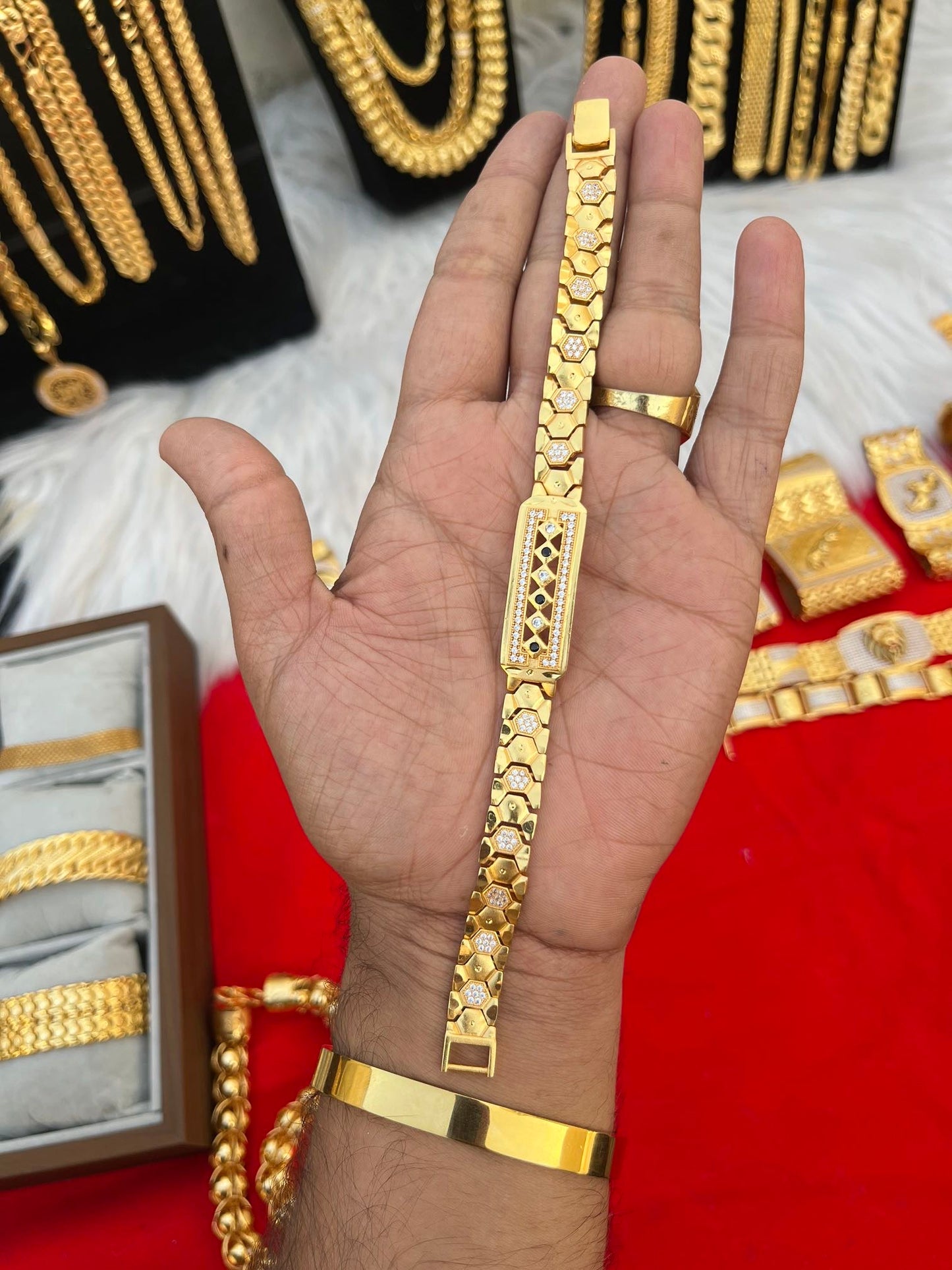 one gram gold plated premium daimond bracelet