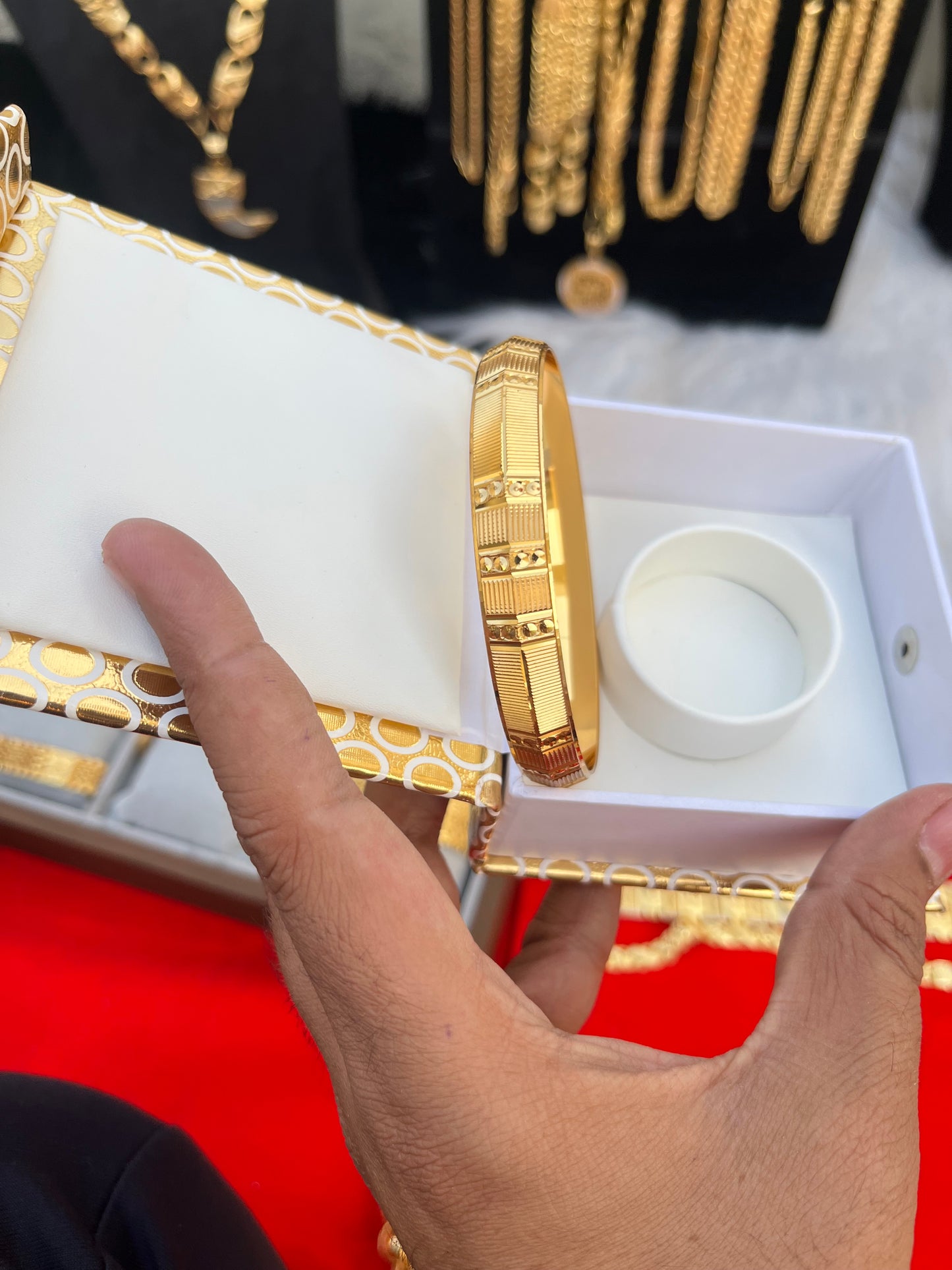Gold plated premium nakshi punjabi kada