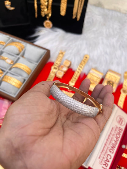 Combo bracelet & ring fully daimond rose gold plated premium quality