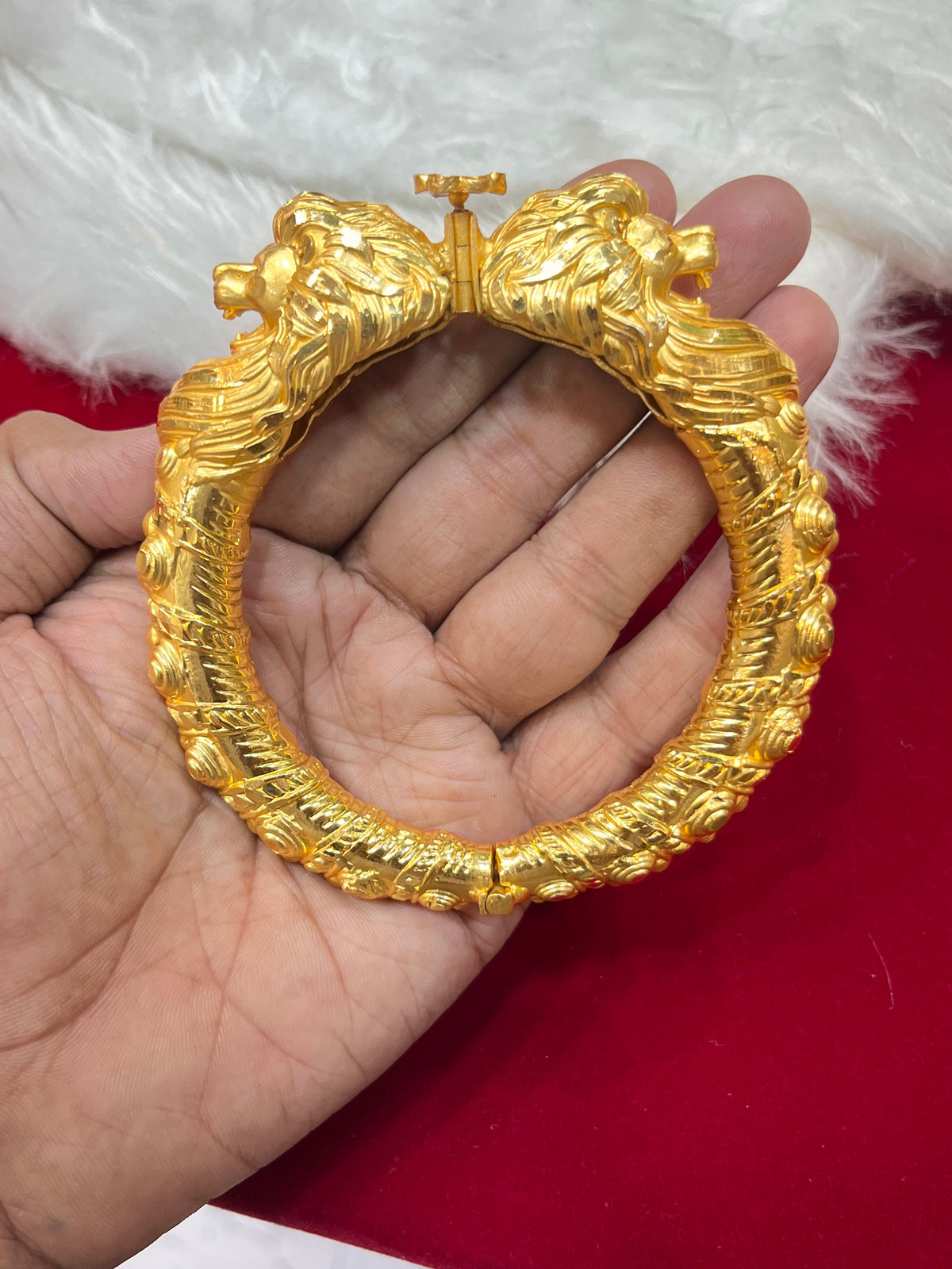 One gram gold plated tiger rajwadi kada