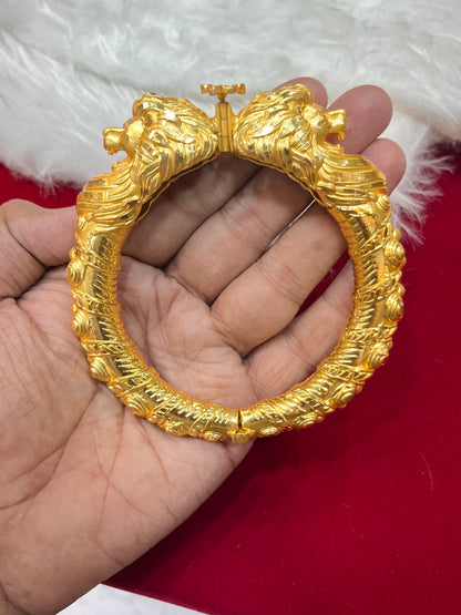 One gram gold plated tiger rajwadi kada