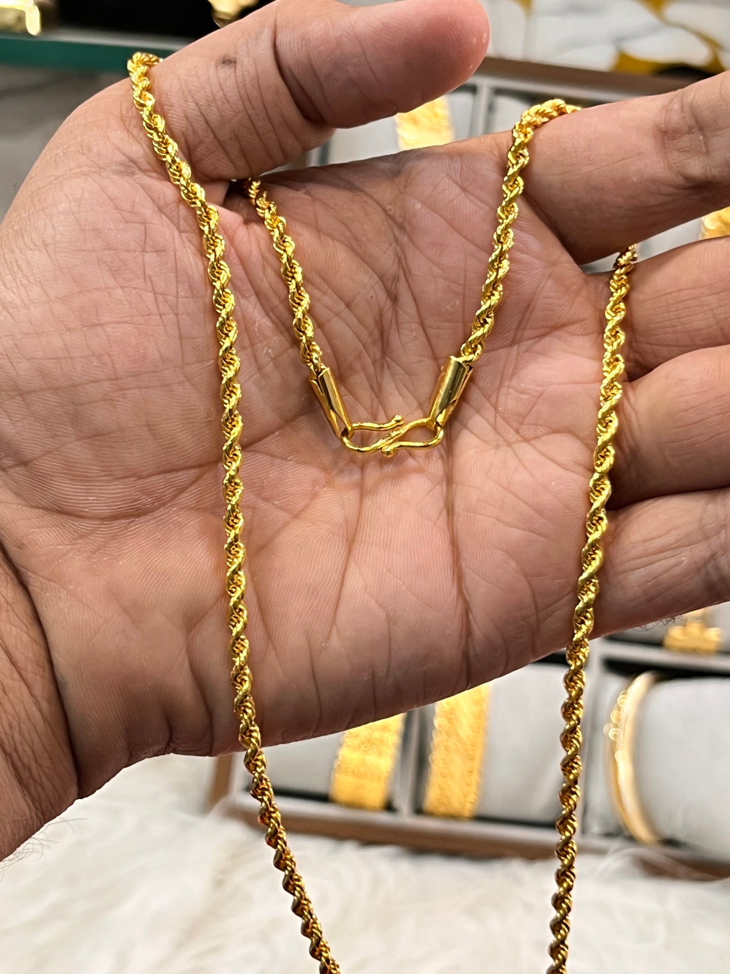 one gram gold plated rope design chain