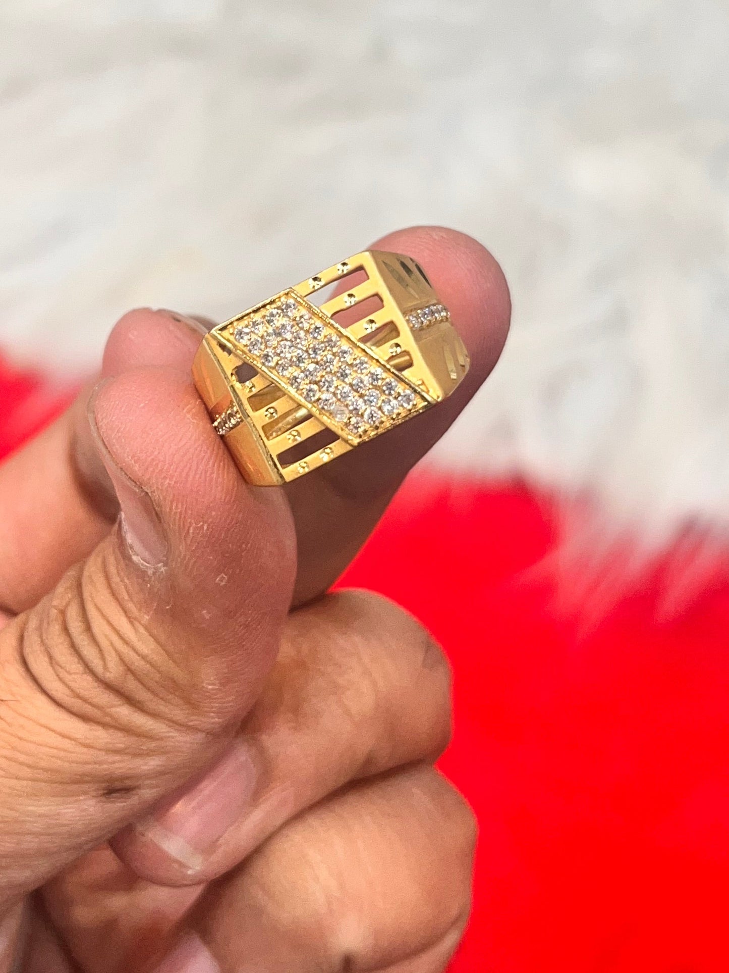 one gram gold plated daimond ring