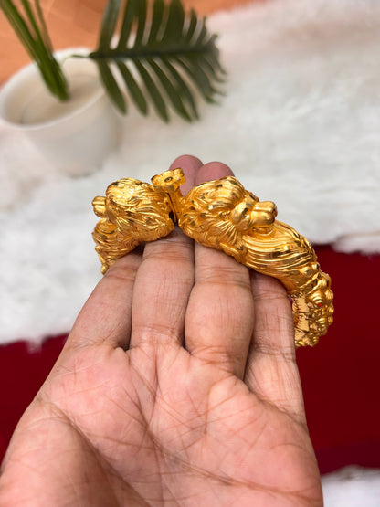 One gram gold plated tiger rajwadi kada