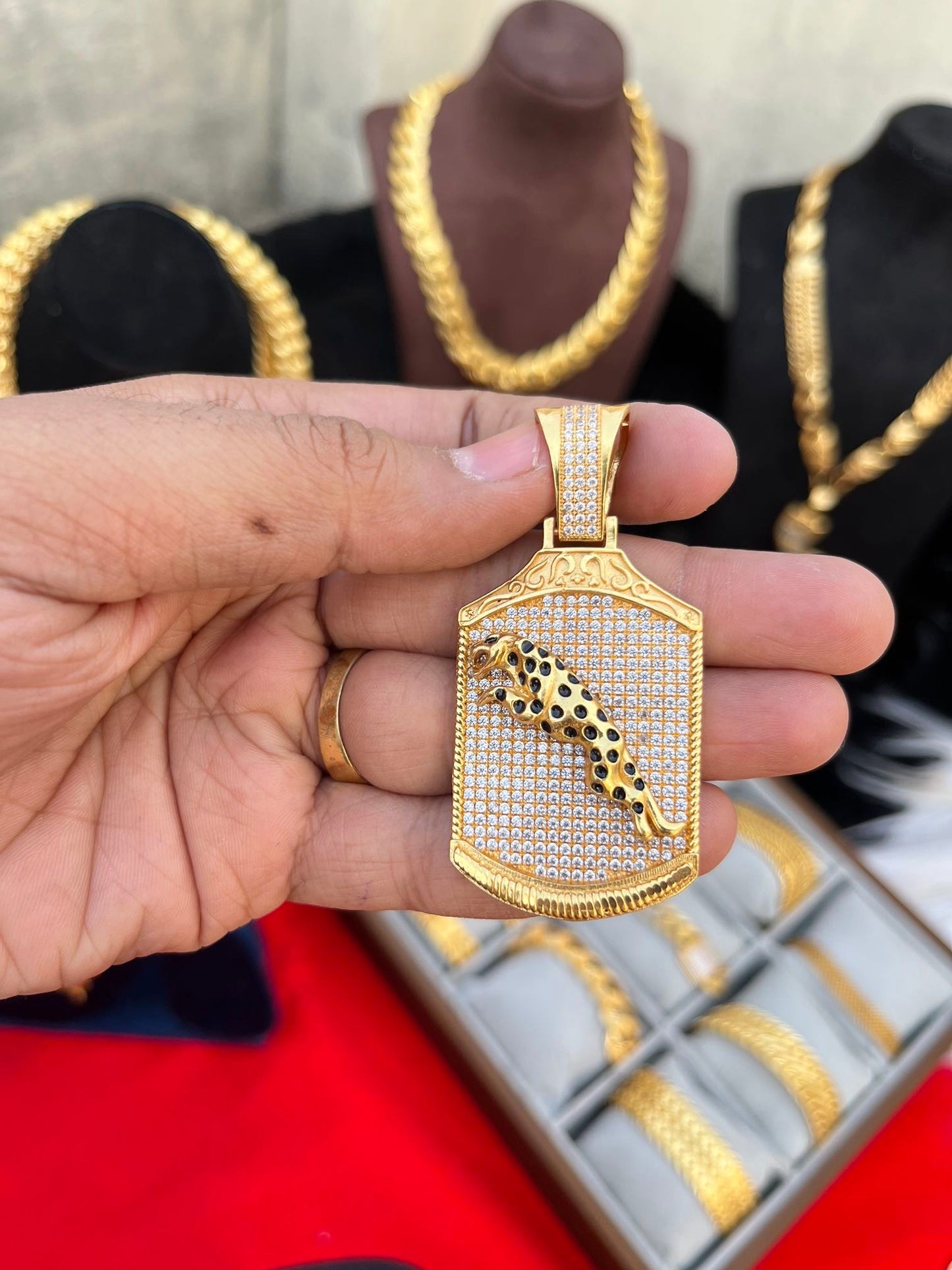 one gram gold fully daimond jeguar big pandent