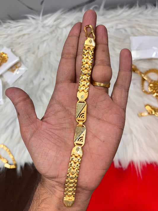 one gram gold plated premium siyan navi design bracelet