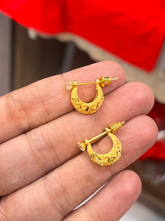 one gram gold plated premium earrings for men