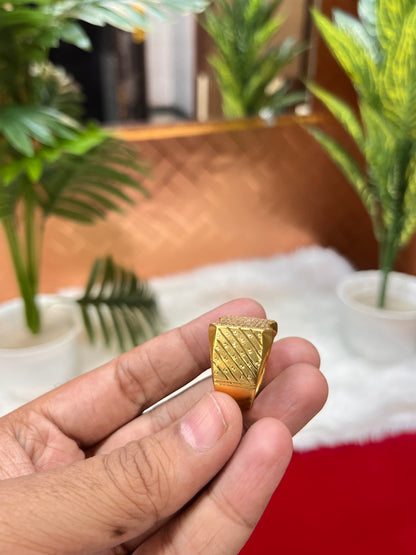 One gram gold plated daimond square ring