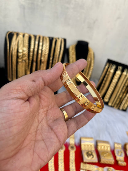 Gold plated premium nakshi punjabi kada