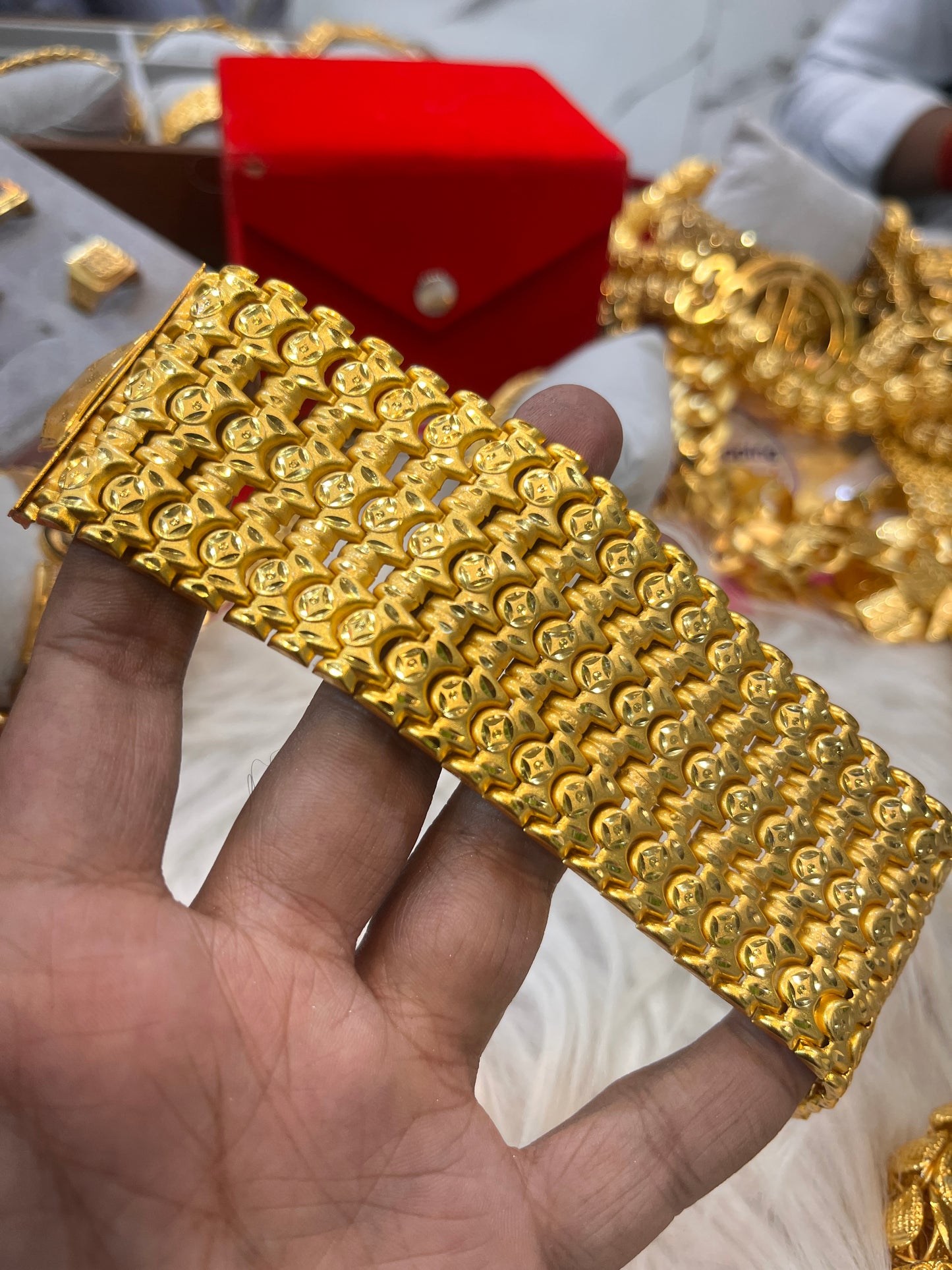 One gram gold bahubali heavy big design bracelet