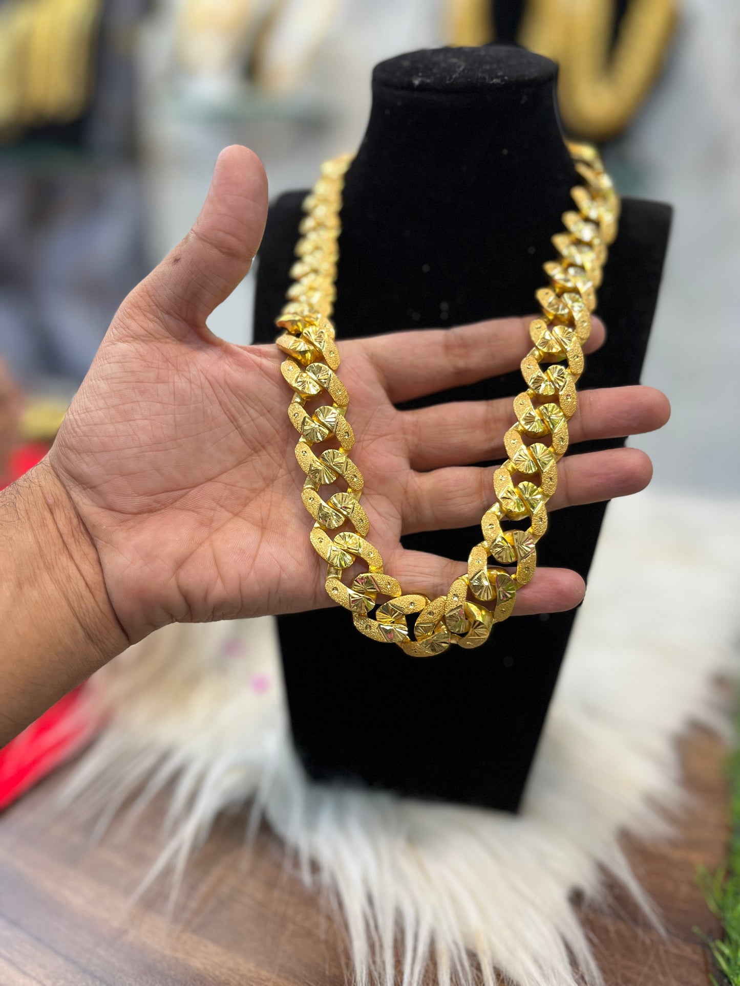 One gram gold plated cuban design heavy chain