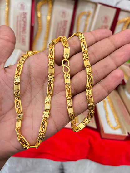 One gram gold plated cross navabi design chain