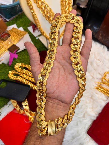 One gram gold plated cuban design heavy chain