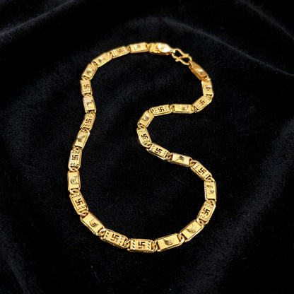 One gram gold plated swastik design navabi chain