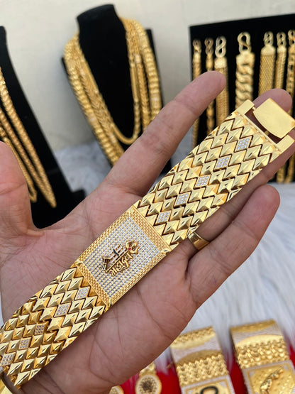 one gram gold plated mahadev ji big bracelet