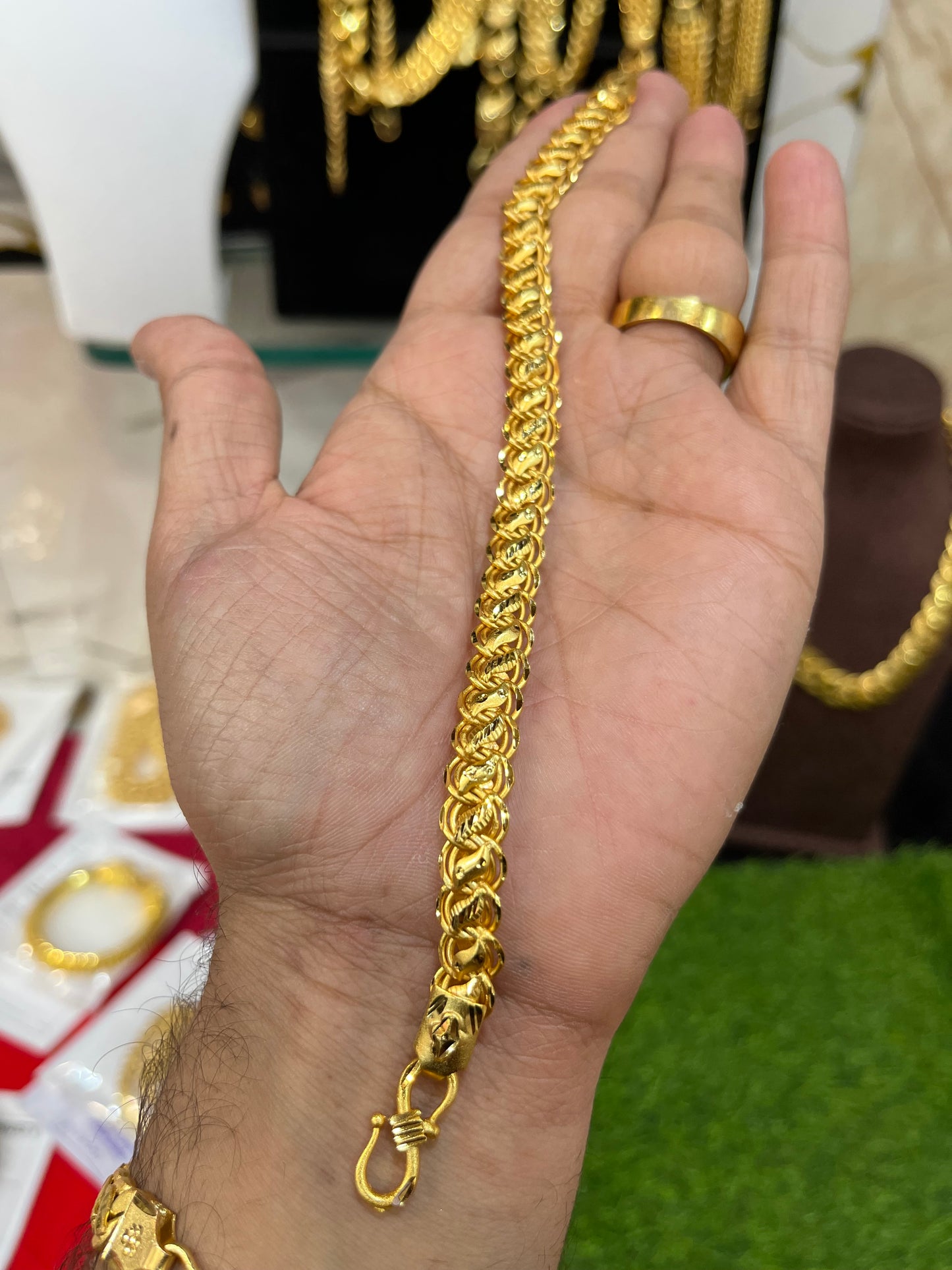 one gram gold plated loutos design bracelet