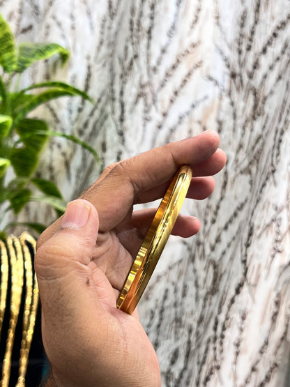 Gold plated half glosy design punjabi kada
