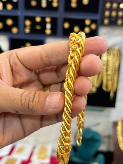 one gram gold plated heavy sachin design bracelet