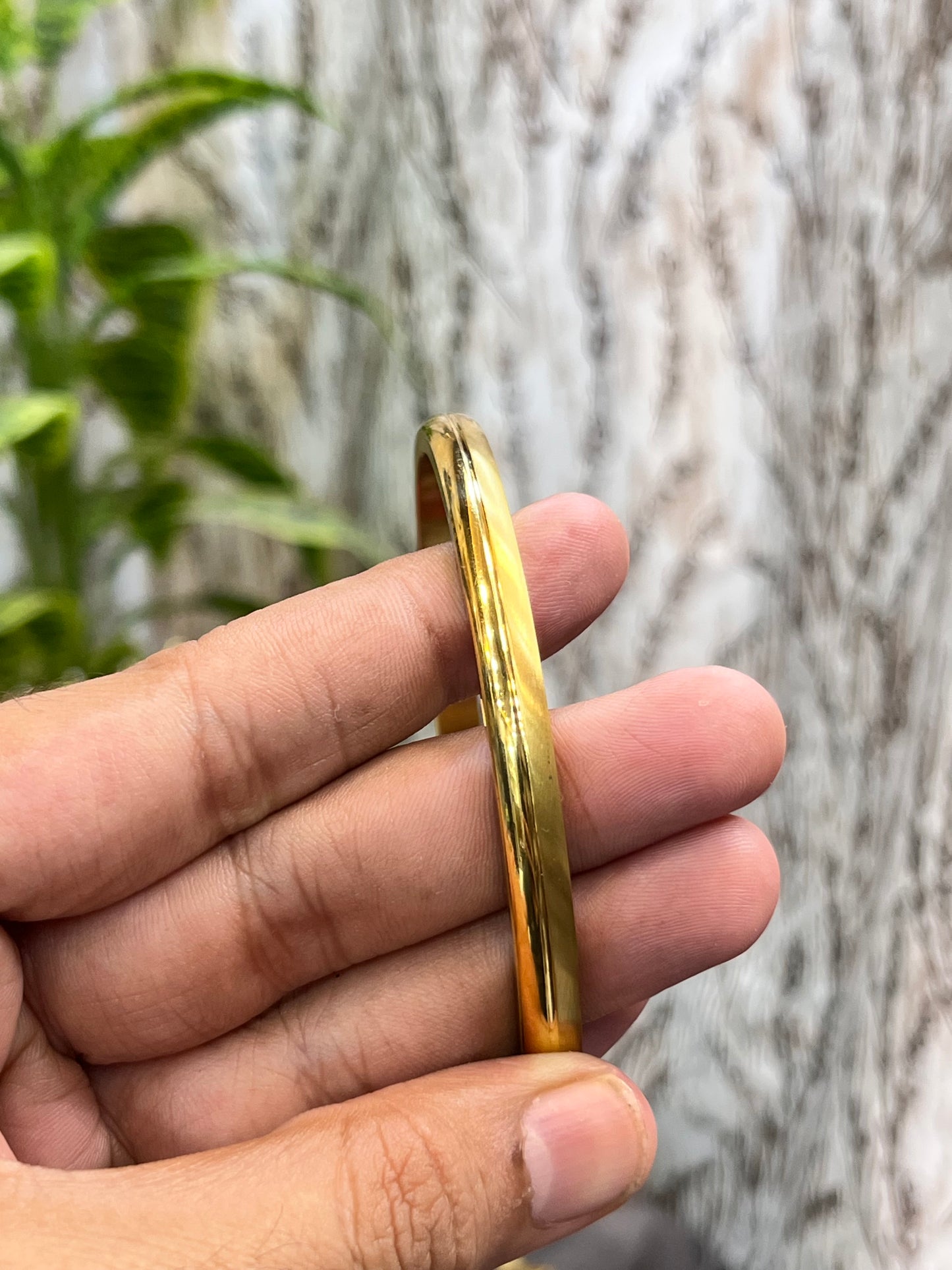 Gold plated half glosy design punjabi kada