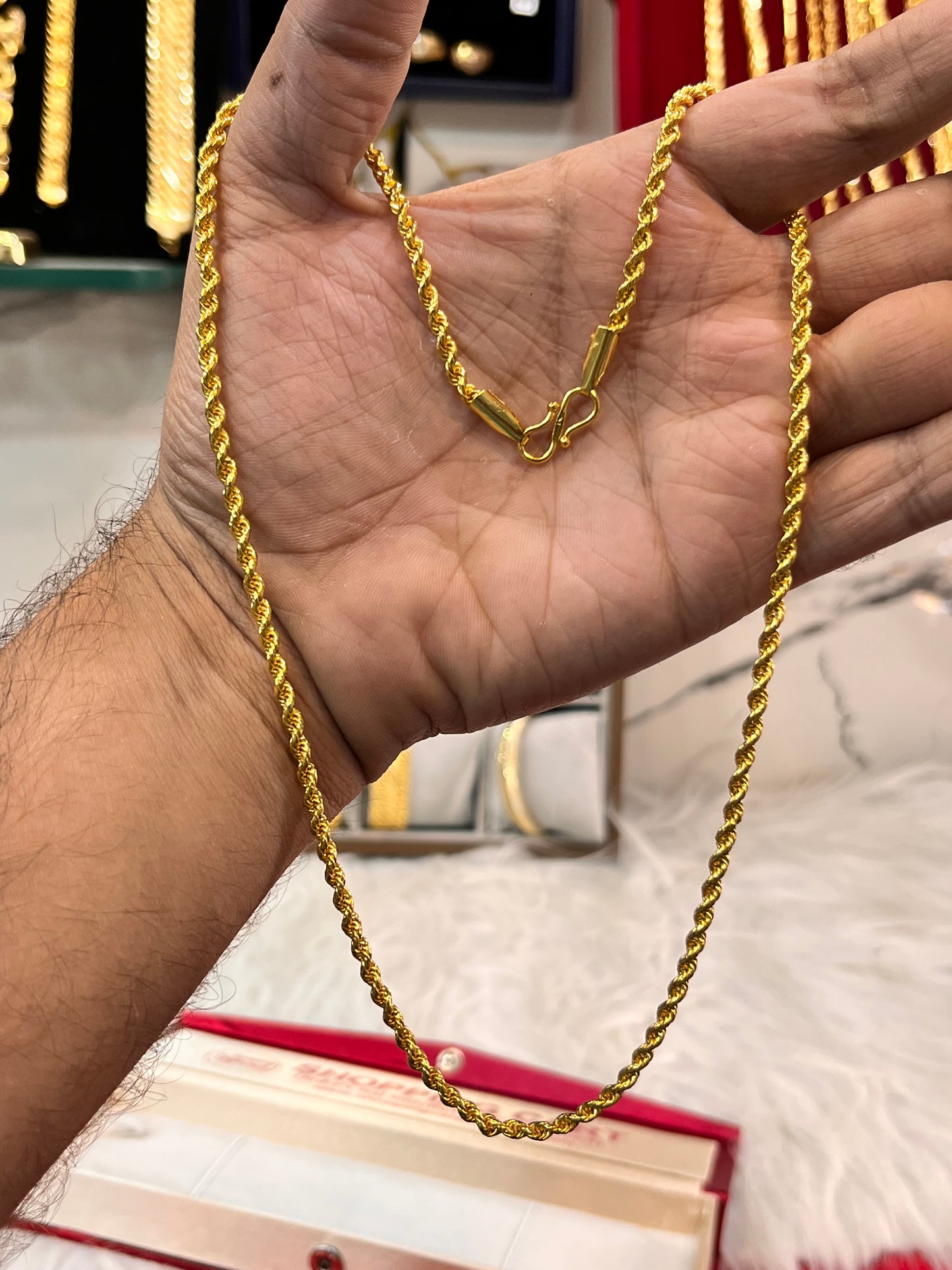one gram gold plated rope design chain