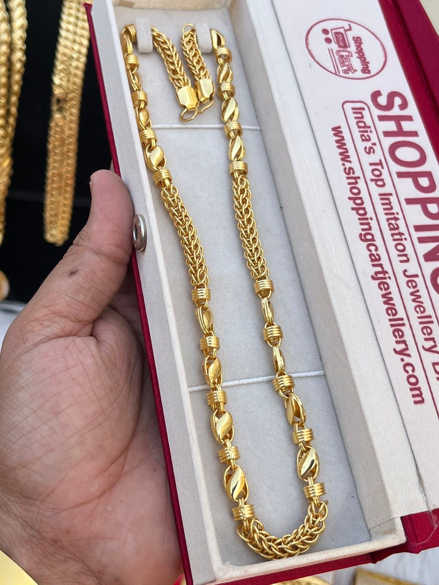 one gram gold plated indo lautos mix design chain