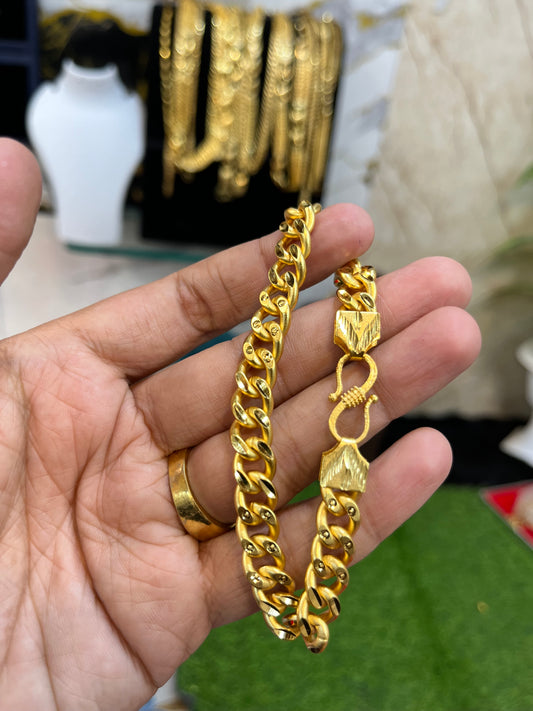 one gram gold plated sachin design bracelet