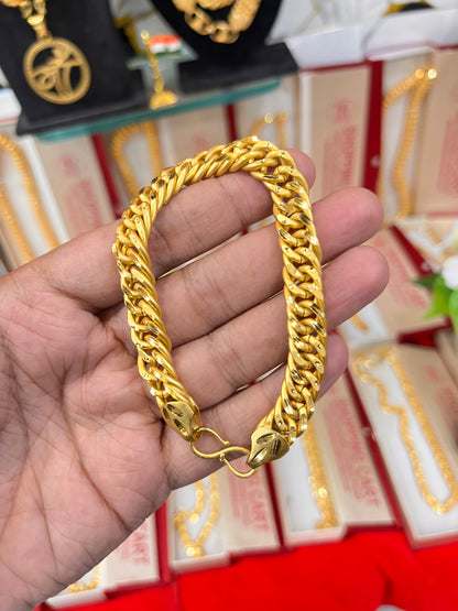 one gram gold plated sachin heavy design bracelet