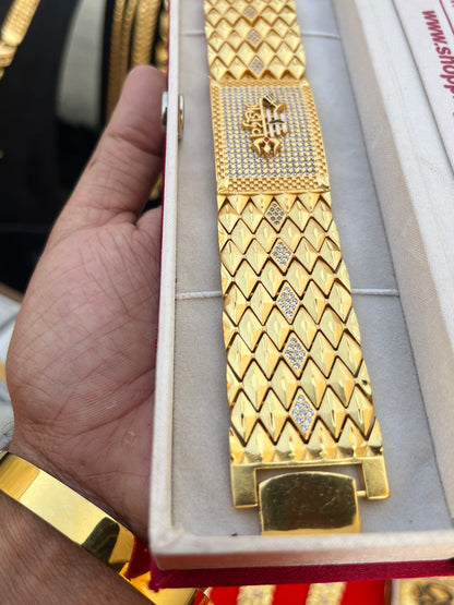 one gram gold plated mahadev ji big bracelet