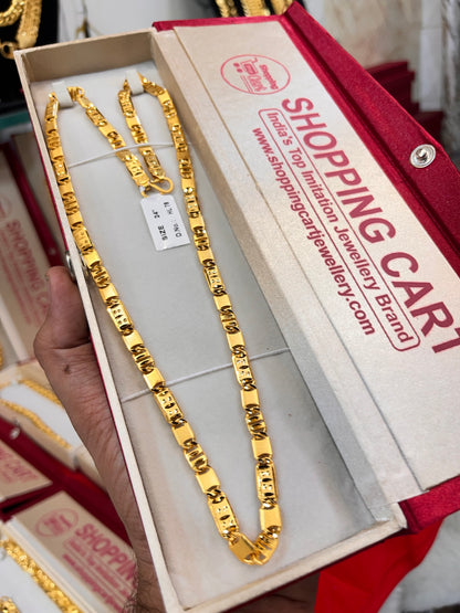 One gram gold plated hype biscuit design chain