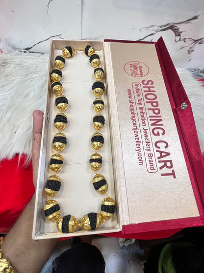 one gram gold plated heavy big rudhraksh mala