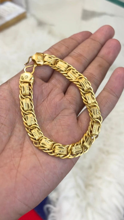 one gram gold plated flat design bracelet