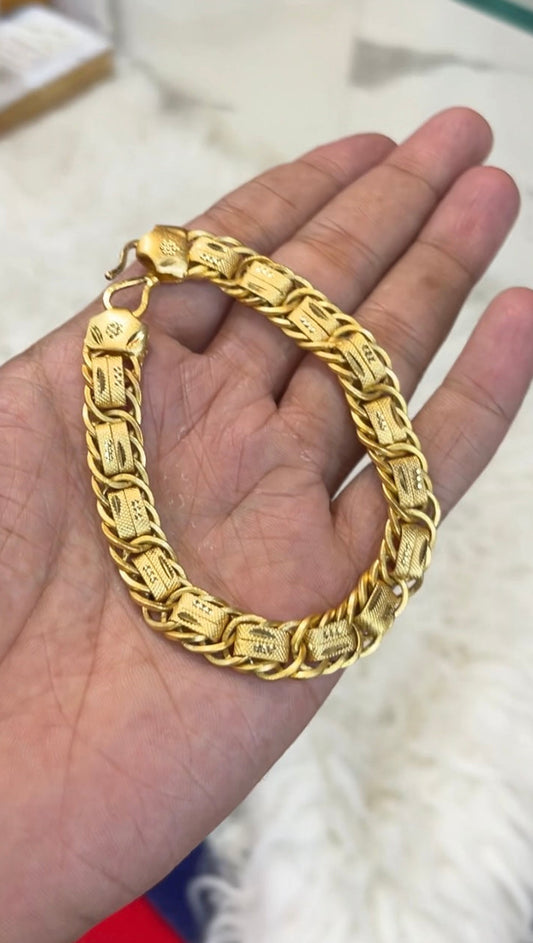 one gram gold plated flat design bracelet