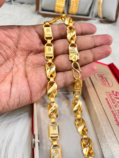 one gram gold plated big navabi mix chain