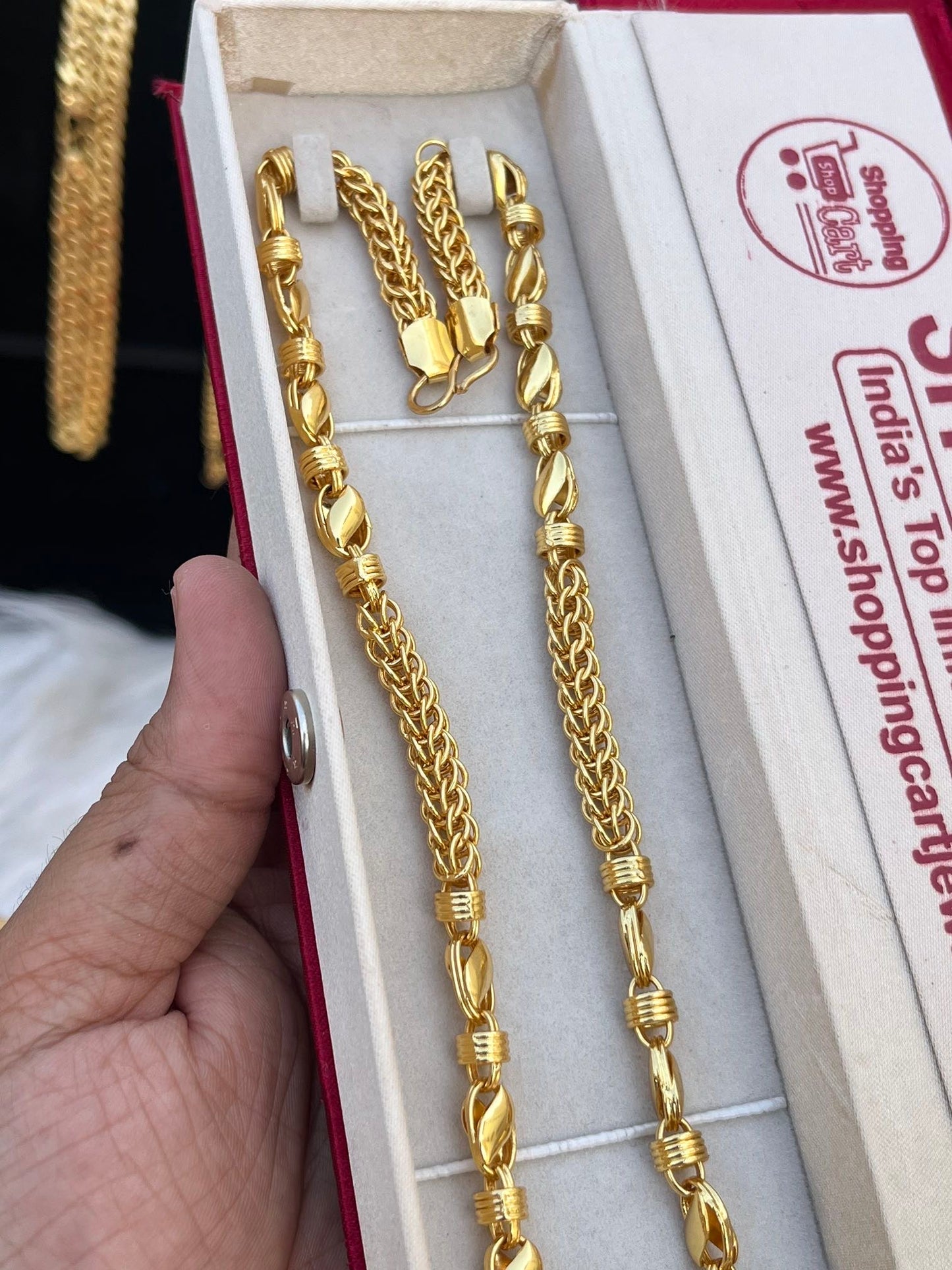 one gram gold plated indo lautos mix design chain