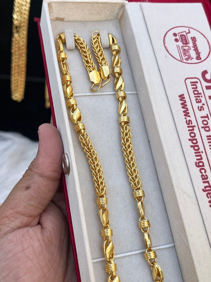 one gram gold plated indo lautos mix design chain