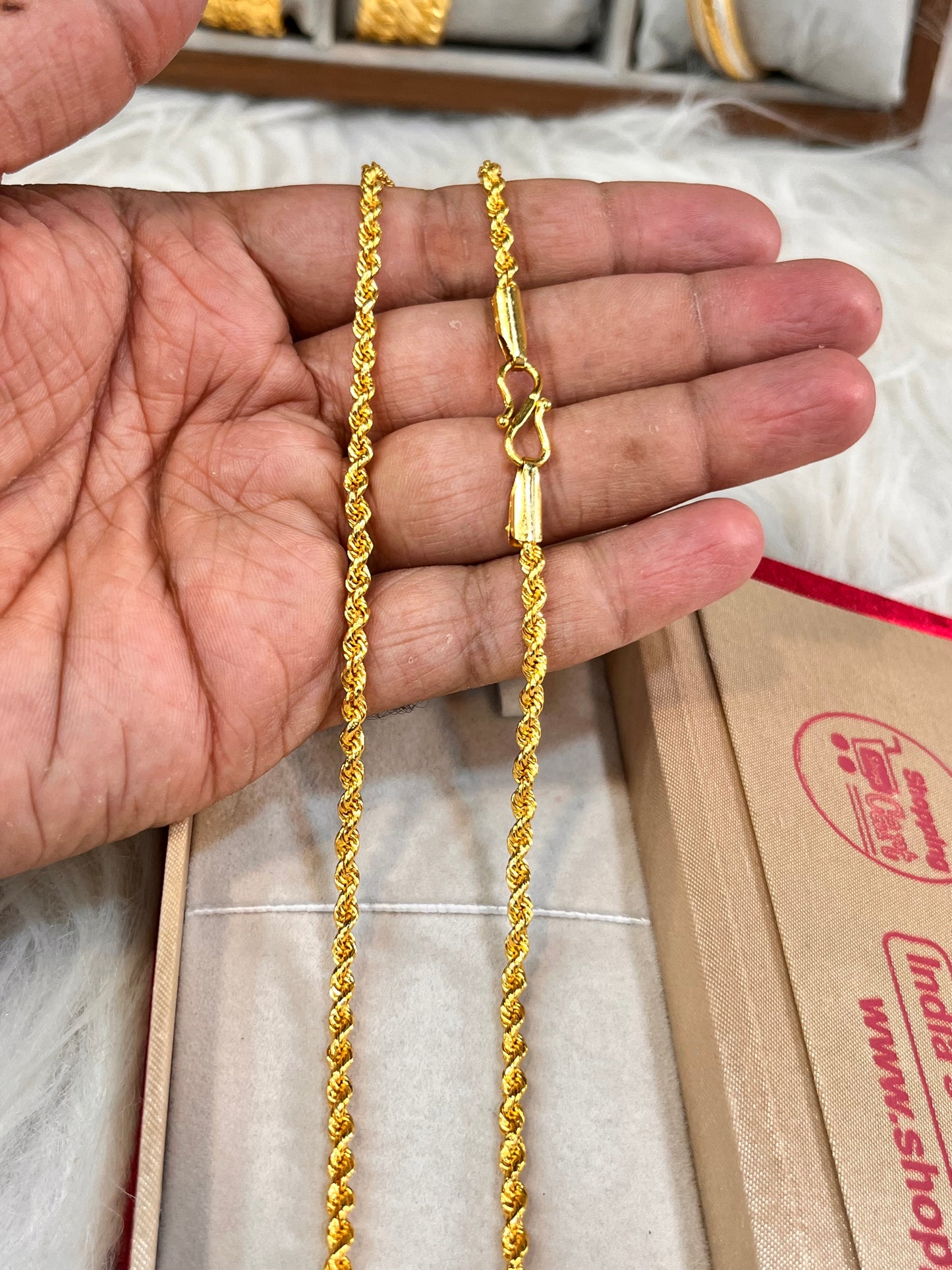 one gram gold plated rope design chain