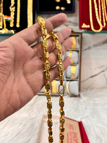 one gram gold plated swastik design heavy chain