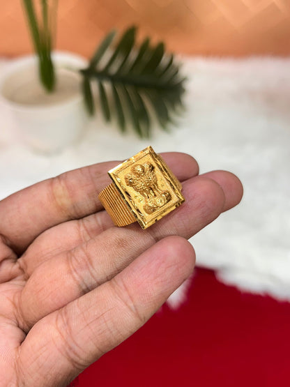One gram gold plated ashok stumb ring