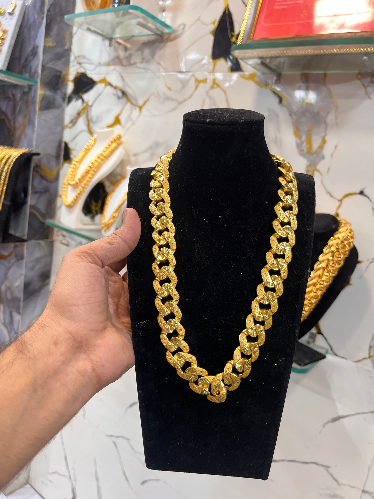one gram gold plated men’s two kadi heavy design chain