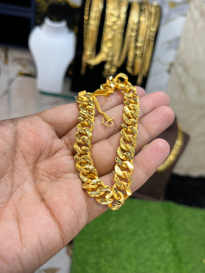 One gram gold plated premium lock design bracelet