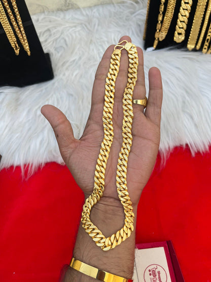 one gram gold singapuri design chain for men