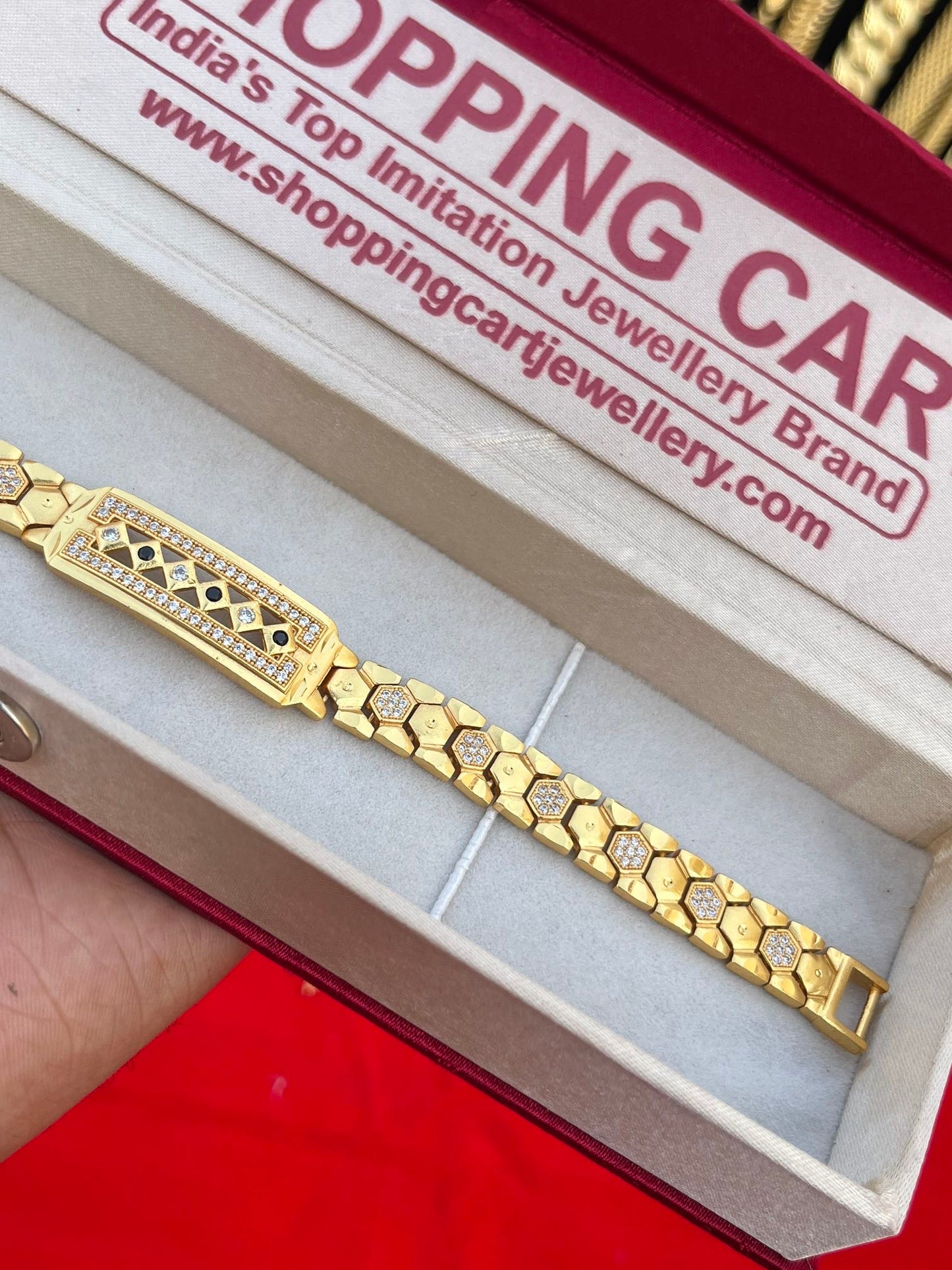 one gram gold plated premium daimond bracelet
