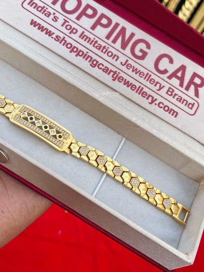 one gram gold plated premium daimond bracelet