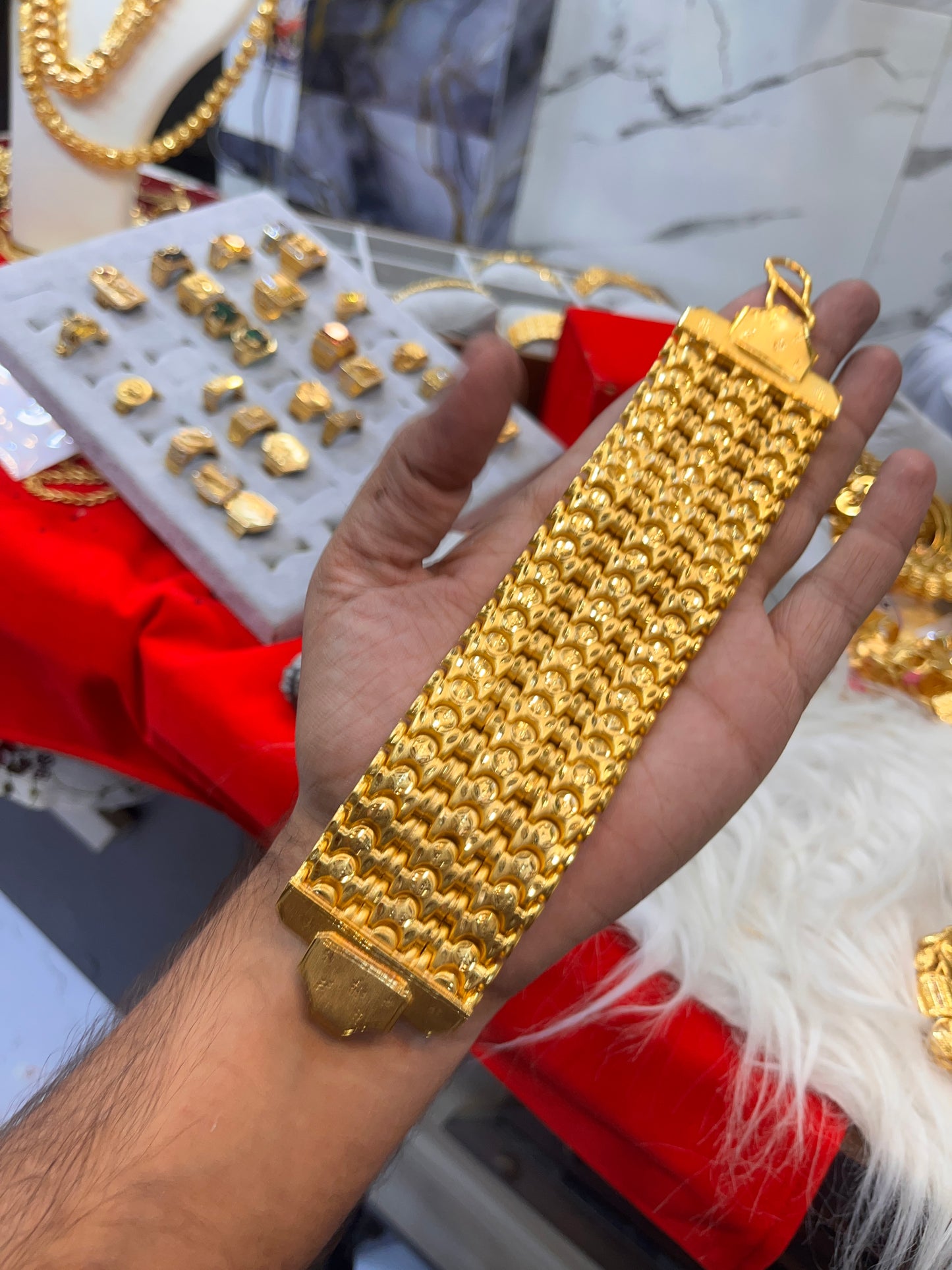 One gram gold bahubali heavy big design bracelet