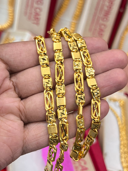 One gram gold plated cross navabi design chain