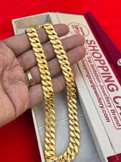 one gram gold singapuri design chain for men