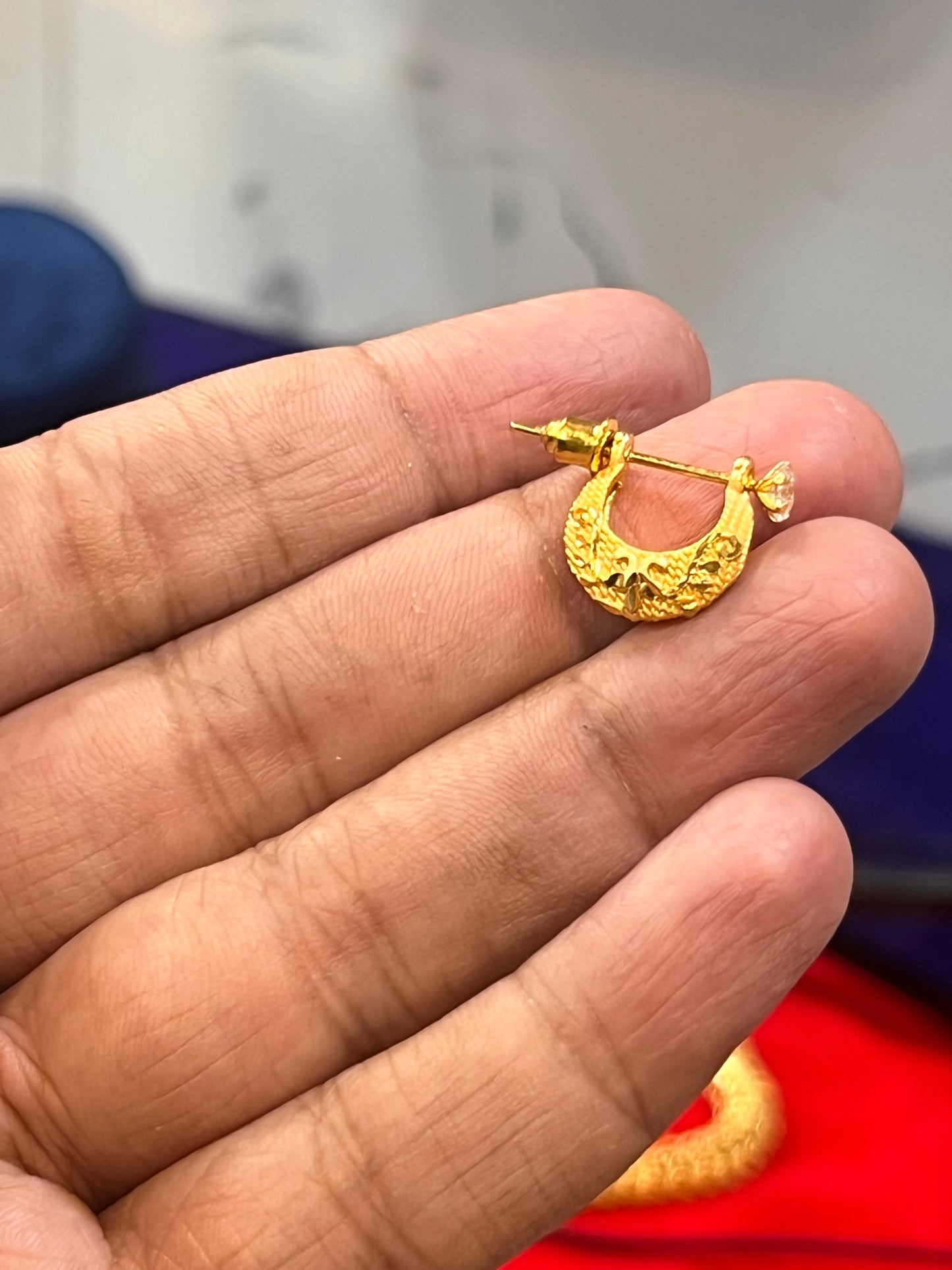 one gram gold plated premium earrings for men