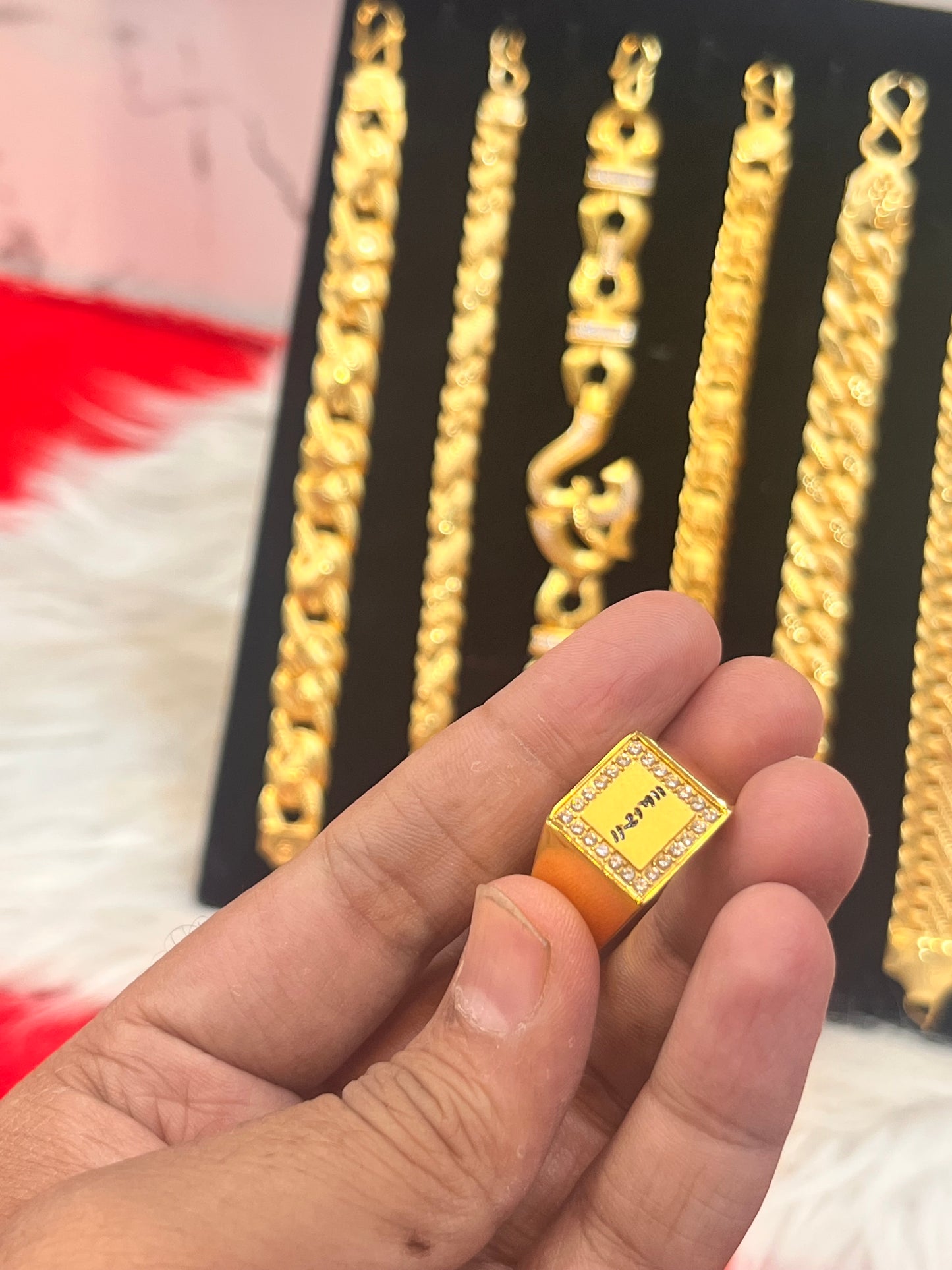 one gram gold plated ram ji ring glosy finishing
