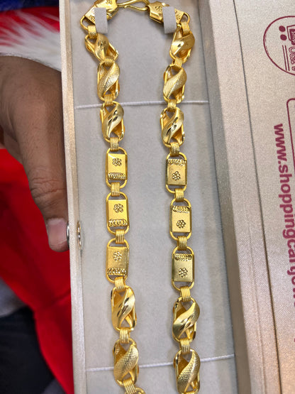 one gram gold plated big navabi mix chain
