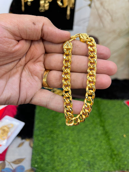 one gram gold plated sachin design bracelet